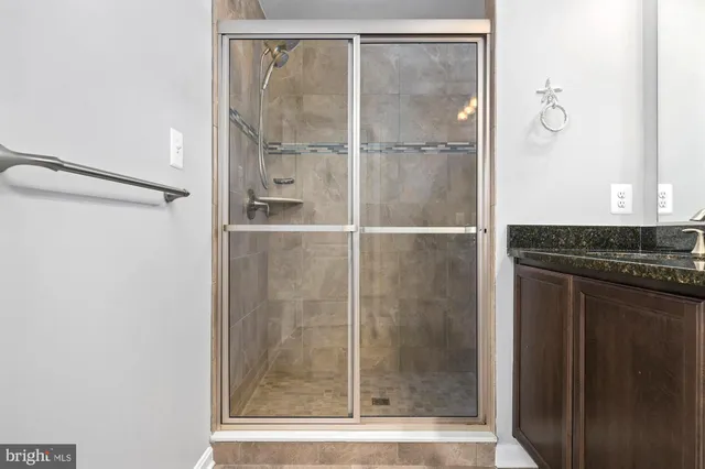 a bathroom with a shower
