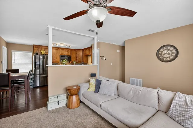 a living room with furniture