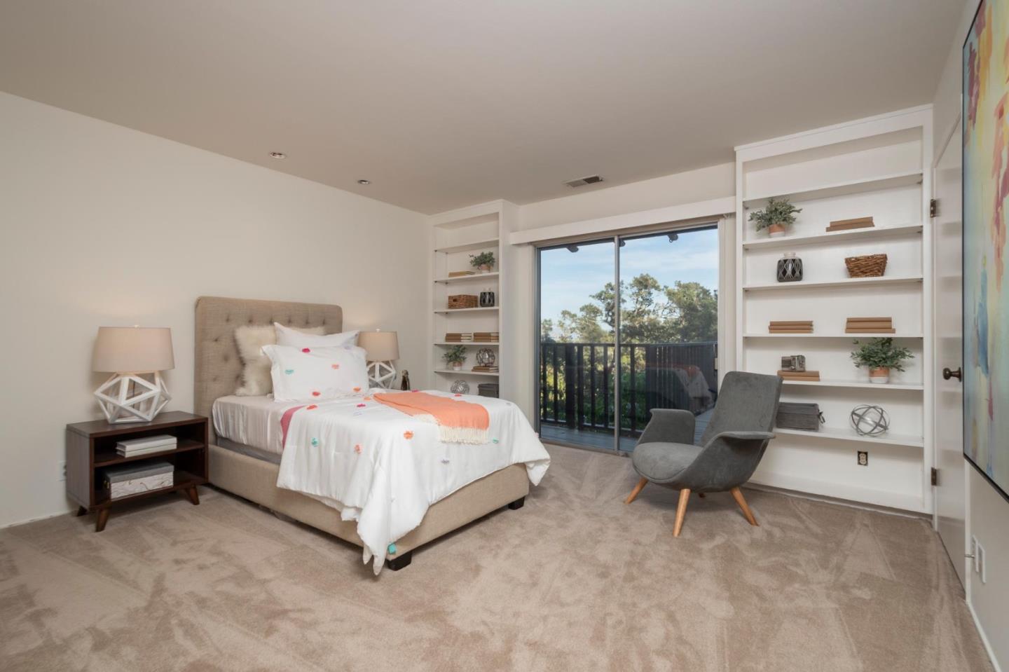 210 Hardwick Road Woodside, CA 94062 - Photo 15 of 29 a bedroom with a bed and a large window