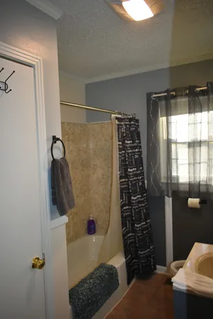 a bathroom with a shower