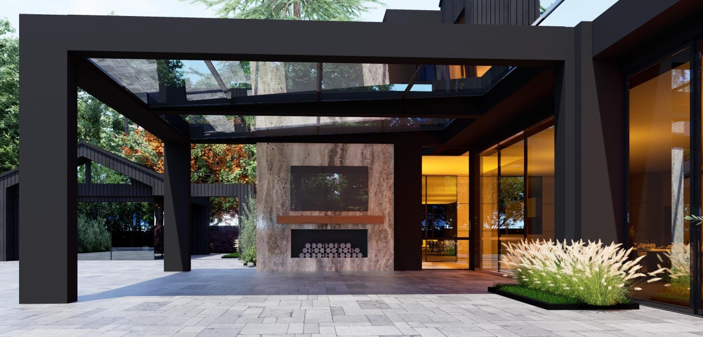 123 Stockbridge Avenue Atherton, CA 94027 - Photo 5 of 22 a front view of a building with glass windows and door