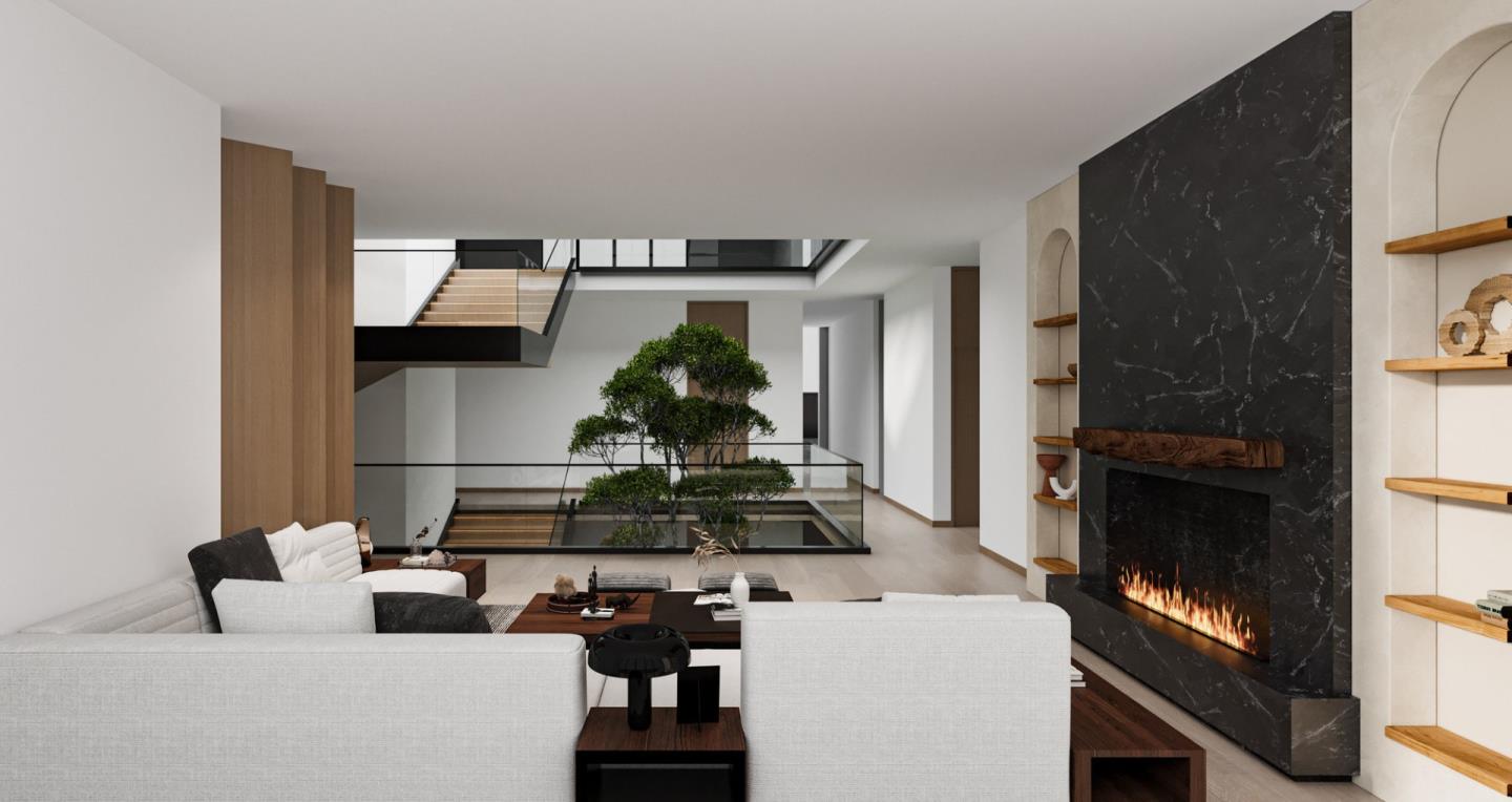 123 Stockbridge Avenue Atherton, CA 94027 - Photo 9 of 22 a living room with furniture and a fireplace