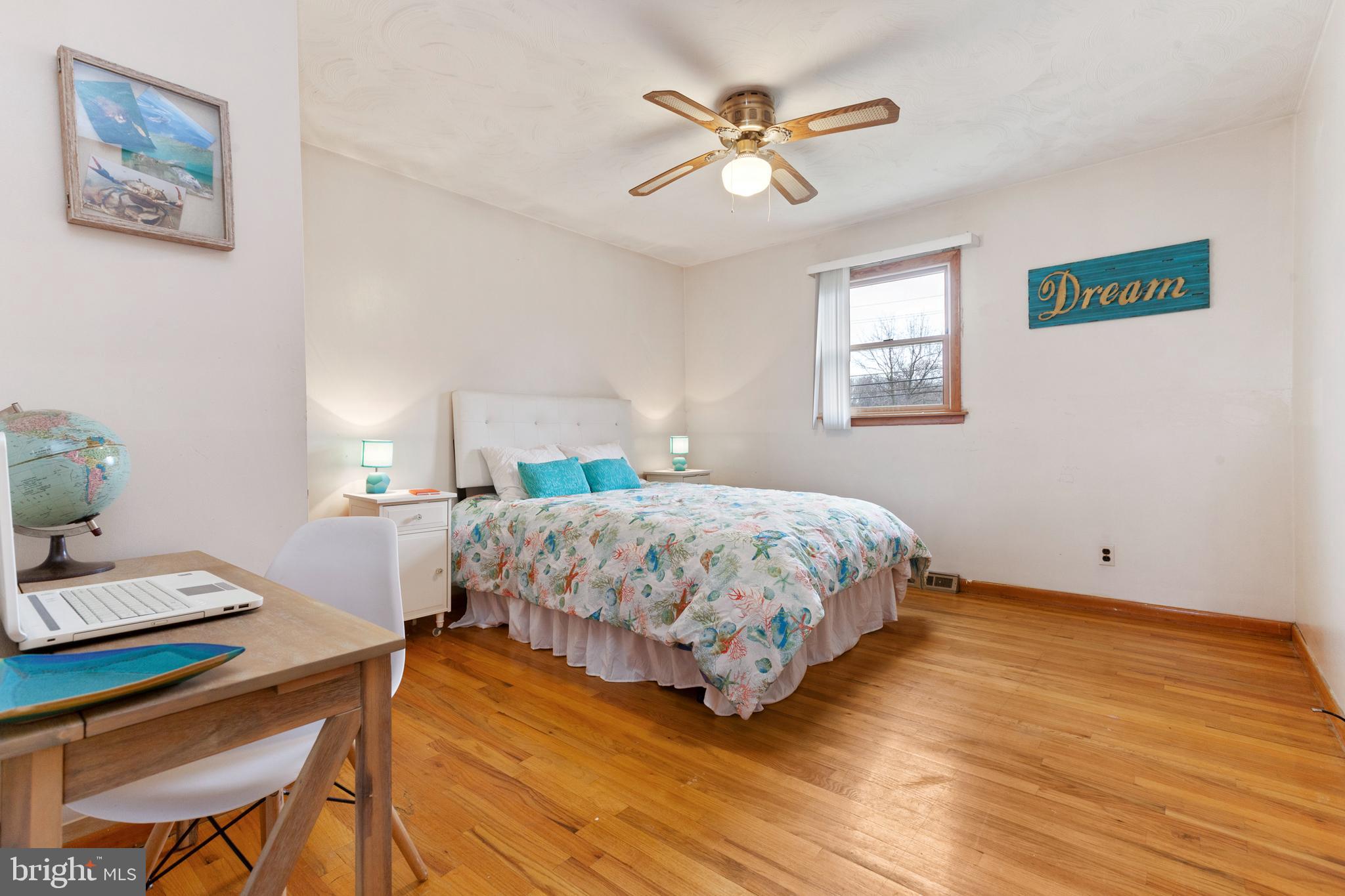 2446 Lodge Farm Road Sparrows Point, MD 21219 - Photo 17 of 52 Large Bedroom #3 w/ Hardwood Flooring, Ceiling Fan
