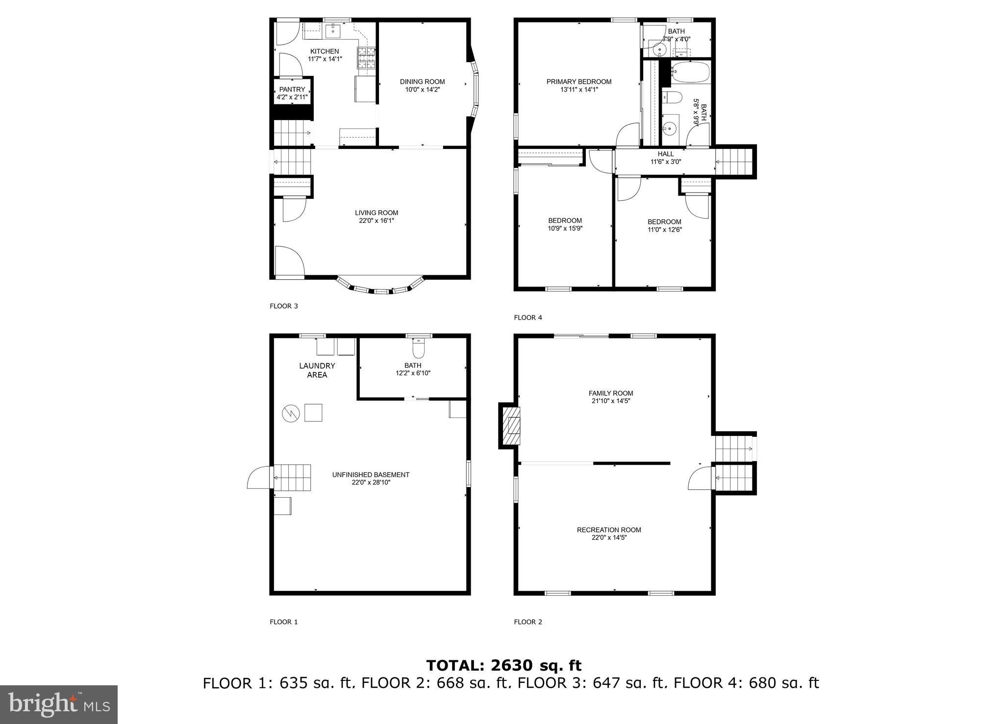 2446 Lodge Farm Road Sparrows Point, MD 21219 - Photo 52 of 52 4 Level House Floor Plan