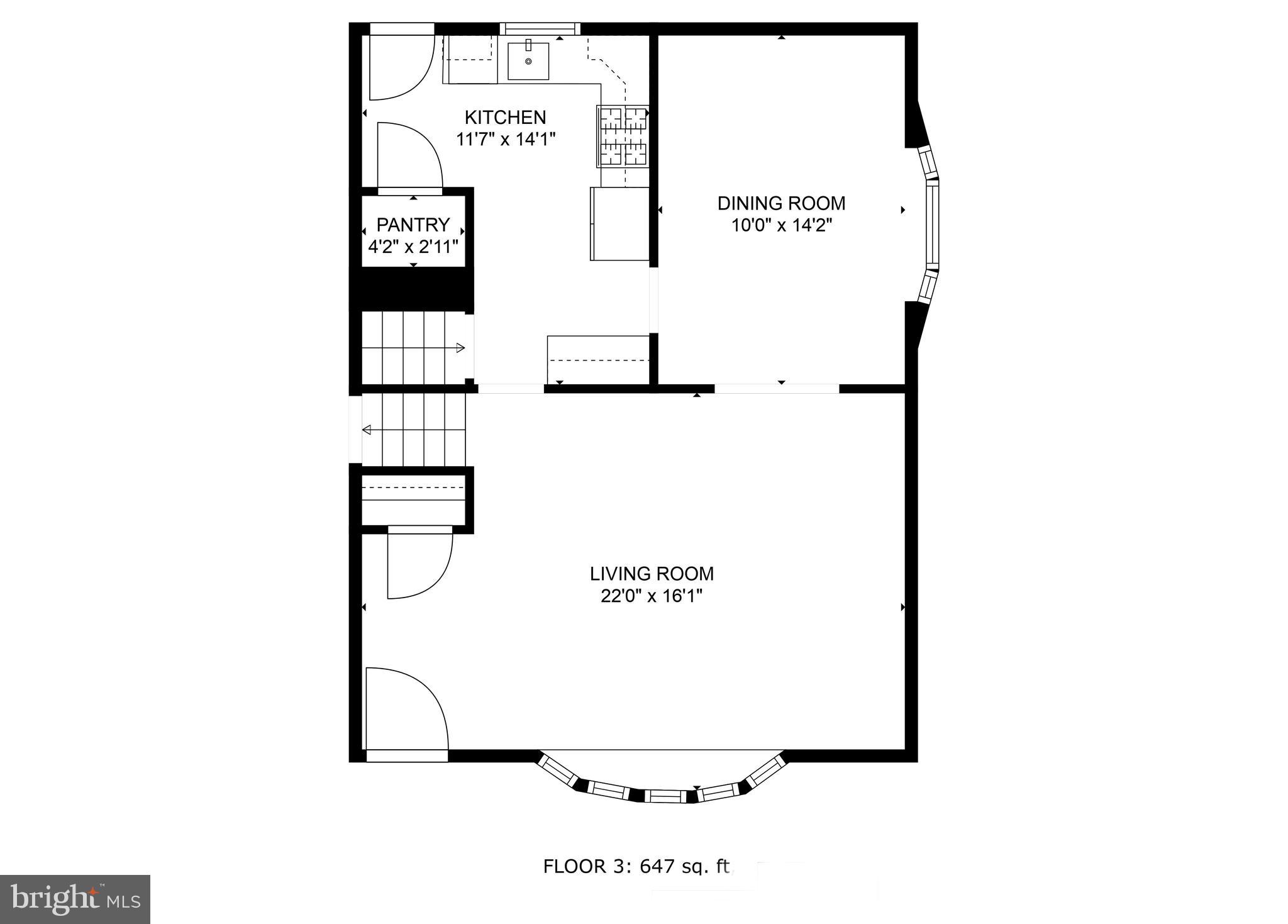 2446 Lodge Farm Road Sparrows Point, MD 21219 - Photo 49 of 52 Main Level Floor Plan - Room Measurment
