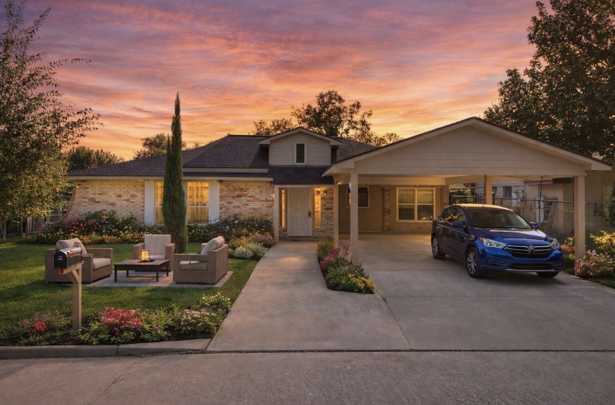 4114 Connorvale Road Houston, TX 77039 - Photo 1 of 18 a front view of a house with garden