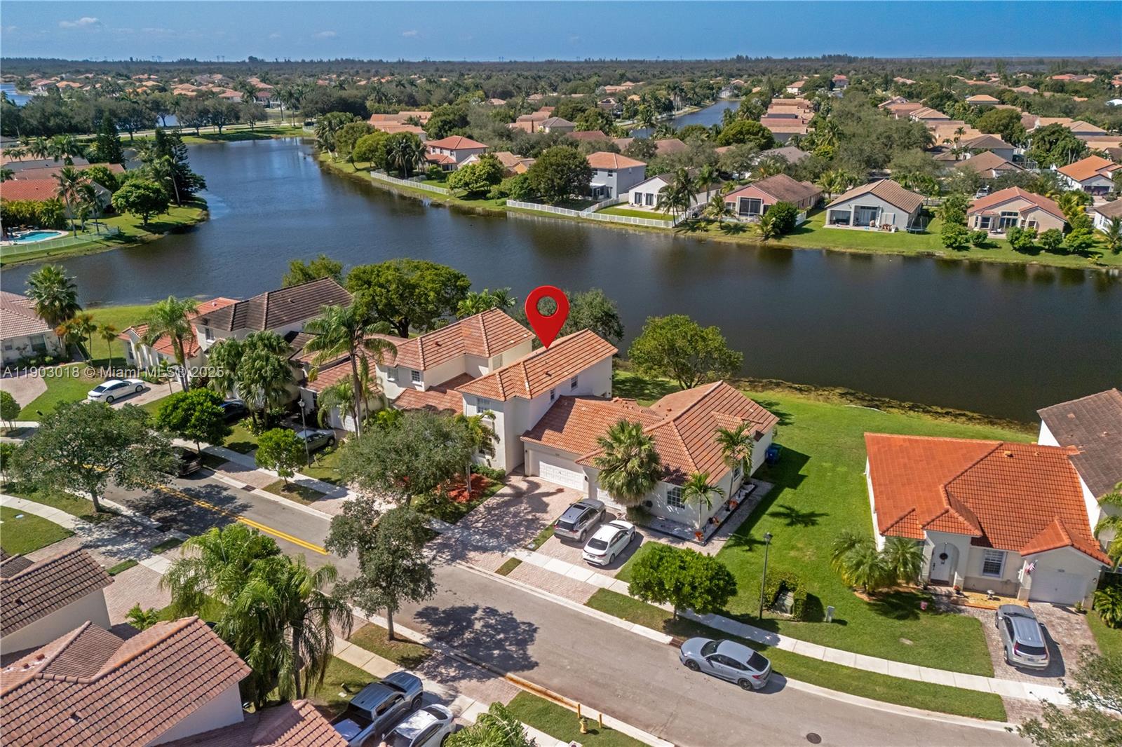 2658 Southwest 189th Avenue Miramar, FL 33029 - Photo 62 of 67 an aerial view of a house with a lake view