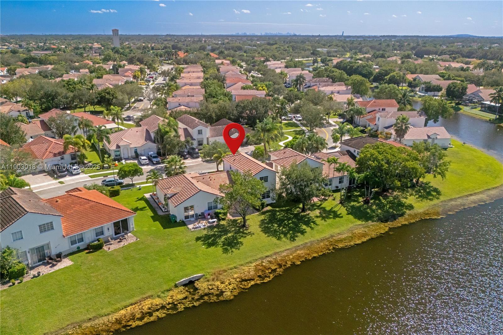 2658 Southwest 189th Avenue Miramar, FL 33029 - Photo 63 of 67 an aerial view of a house with a garden and lake view