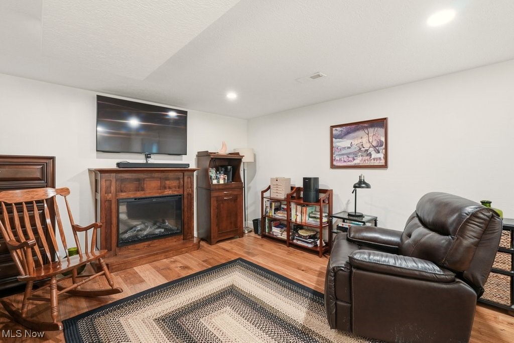 1430 Magnolia Road Southwest Dellroy, OH 44620 - Photo 35 of 50 Cozy lower-level living area featuring a fireplace, perfect for relaxing or hosting guests.