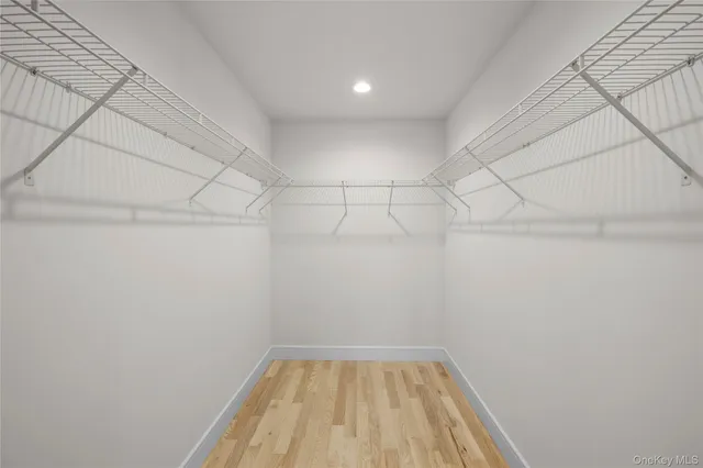 a view of a room with racks on the wall