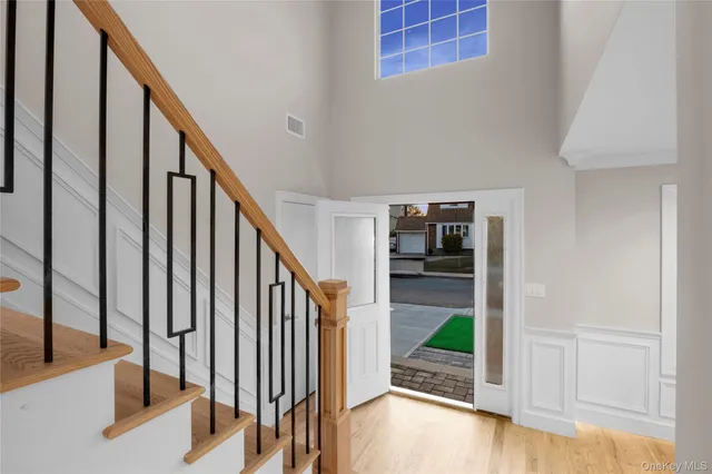 a view of an entryway with staircase