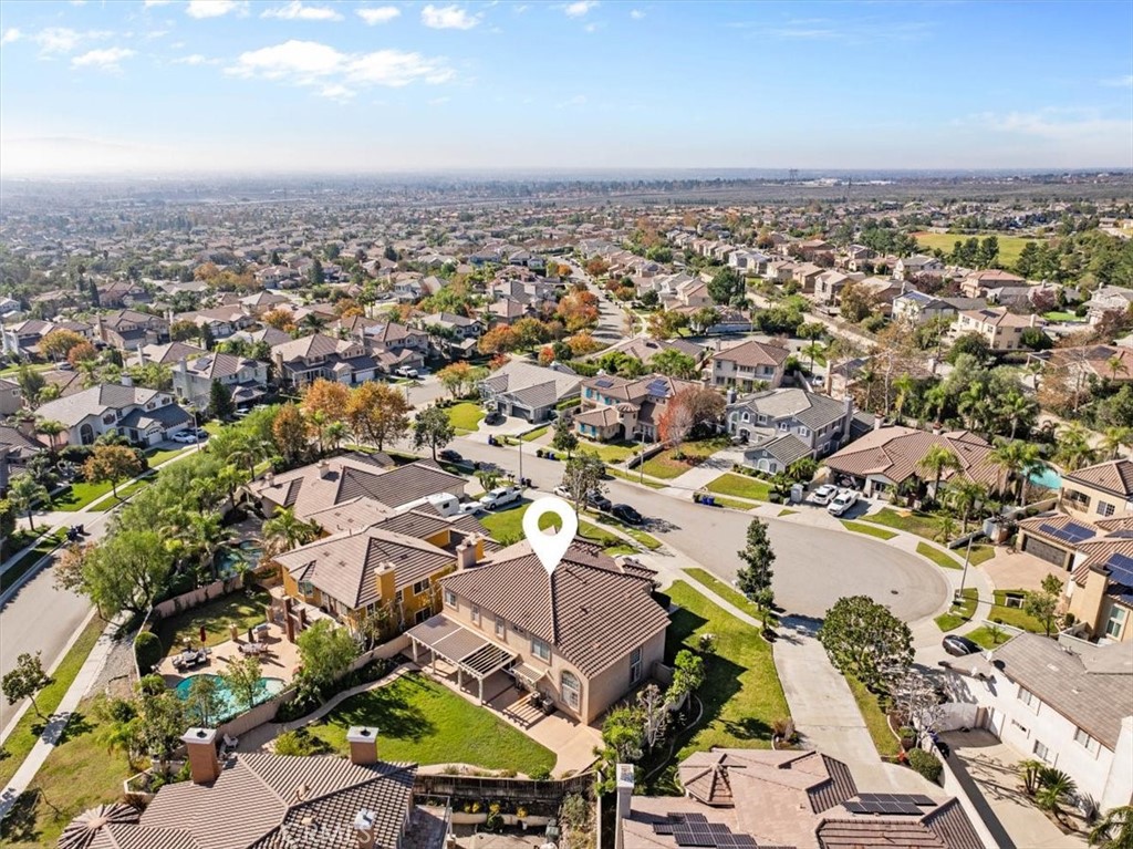 5531 San Carlos Court Rancho Cucamonga, CA 91739 - Photo 49 of 54 an aerial view of a city with lots of residential buildings