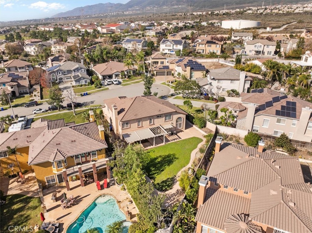 5531 San Carlos Court Rancho Cucamonga, CA 91739 - Photo 51 of 54 an aerial view of a house with a mountain