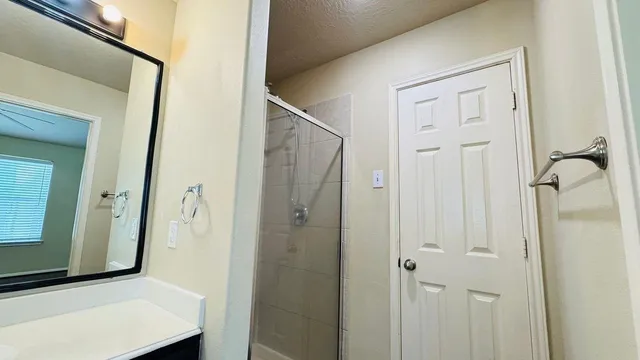 a bathroom with a shower