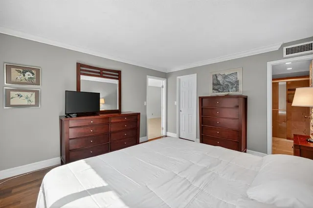 a view of a garden with a fountain