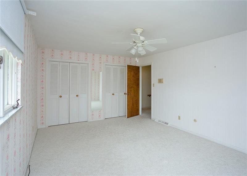 150 Crouse Road Greensburg, PA 15601 - Photo 14 of 25 THE SECOND BEDROOM HAS A CEILING FAN AND DOUBLE CLOSETS.