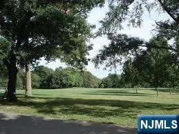 a view of a lake top with green space