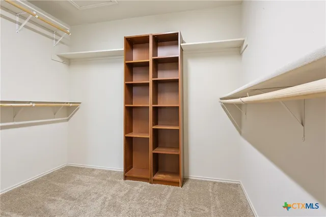 a view of an empty walk in closet