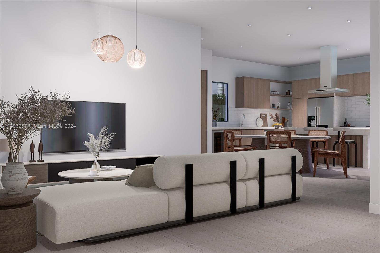 311 Southwest 21st Road Miami, FL 33129 - Photo 5 of 11 a living room with furniture chandelier and kitchen view