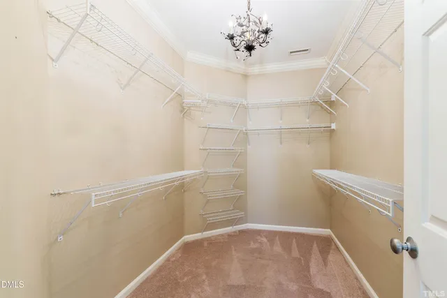 a view of small space with racks on the wall