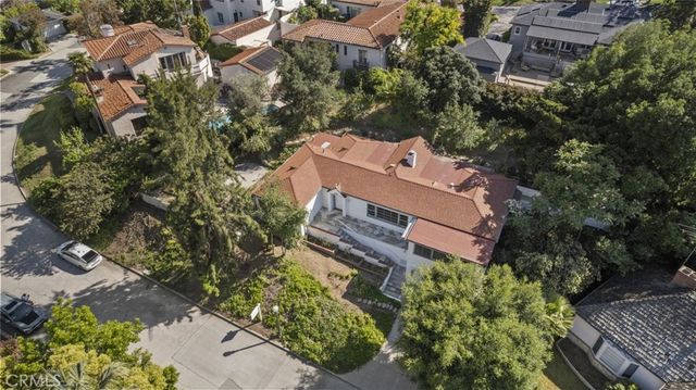 an aerial view of a house
