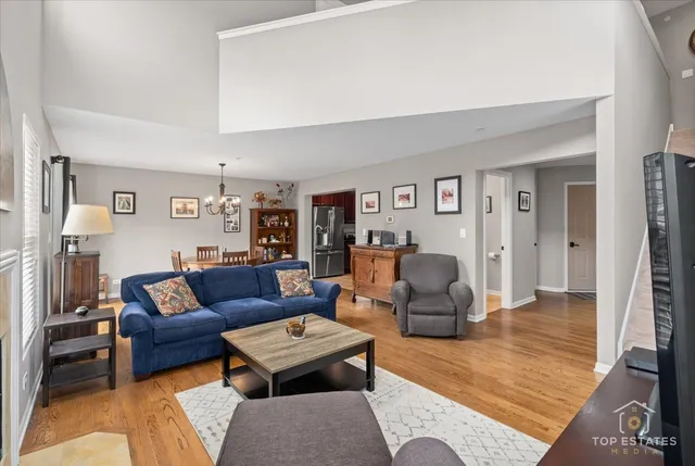 a living room with furniture and a couch