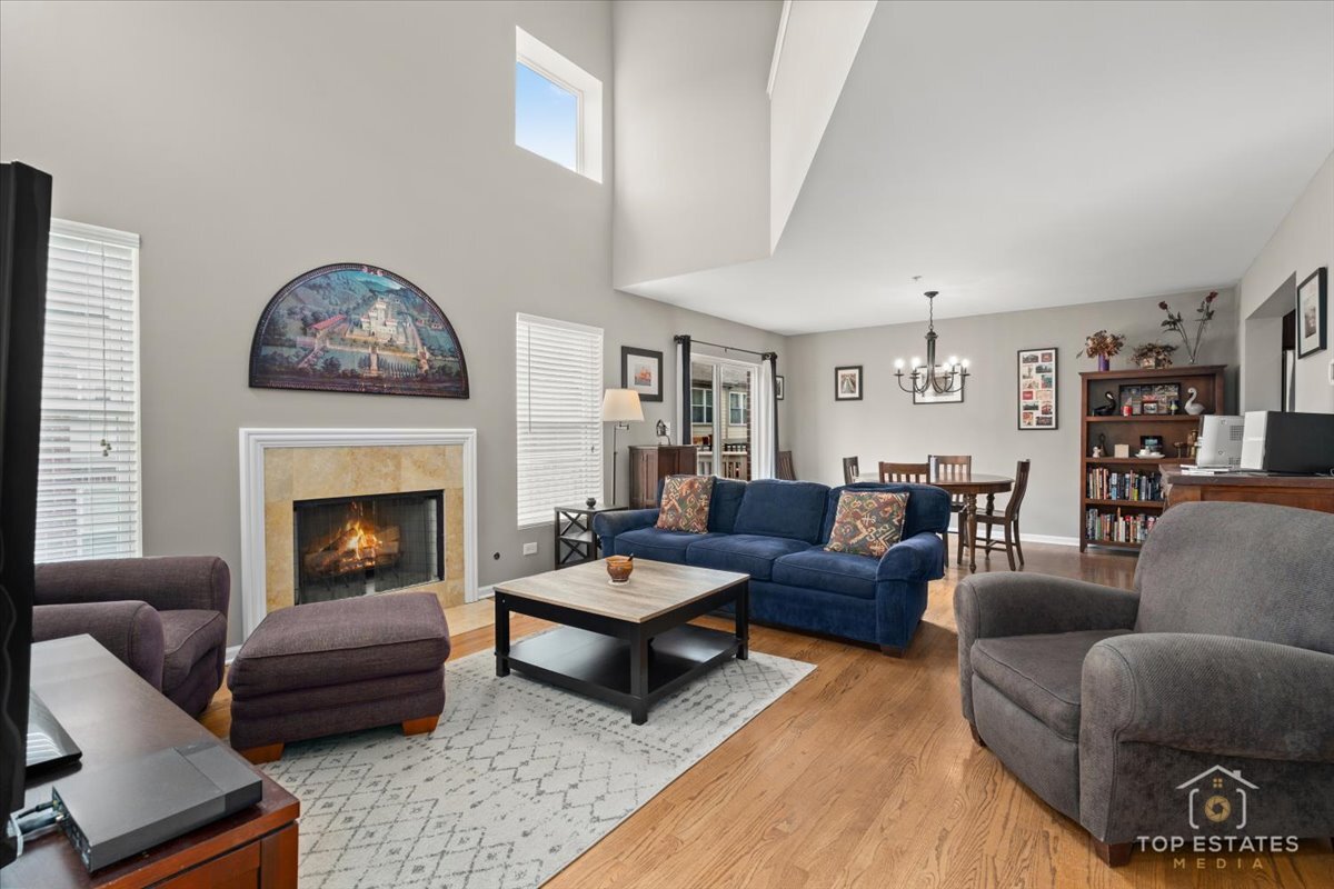 1651 Pauline Circle, Unit 1651 Mundelein, IL 60060 - Photo 8 of 42 a living room with furniture a rug and a fireplace