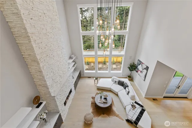 a view of livingroom with furniture and a window