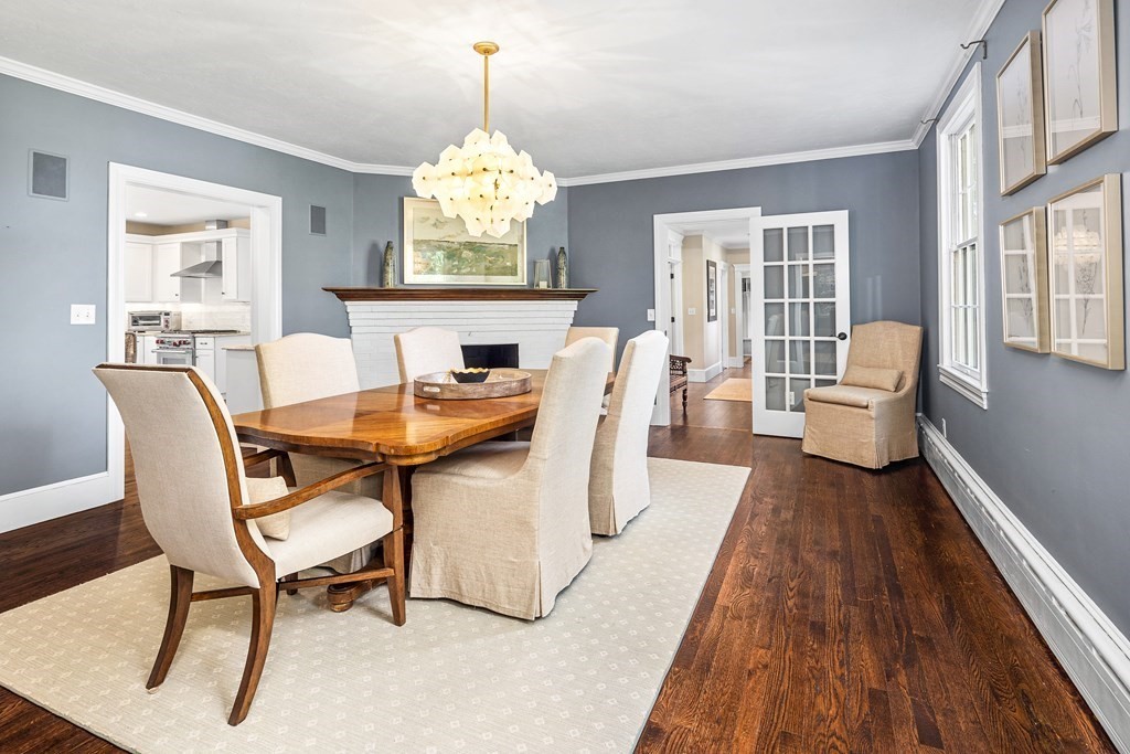 6 Peter Hobart Drive Hingham, MA 02043 - Photo 10 of 32 a view of a dining room with furniture a chandelier and wooden floor
