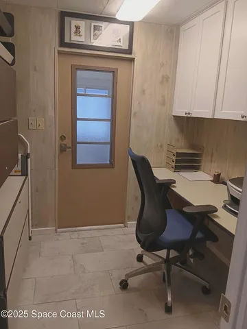 a workspace with furniture