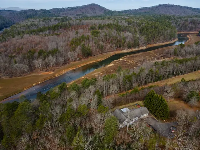 a view of a lake with a mountain