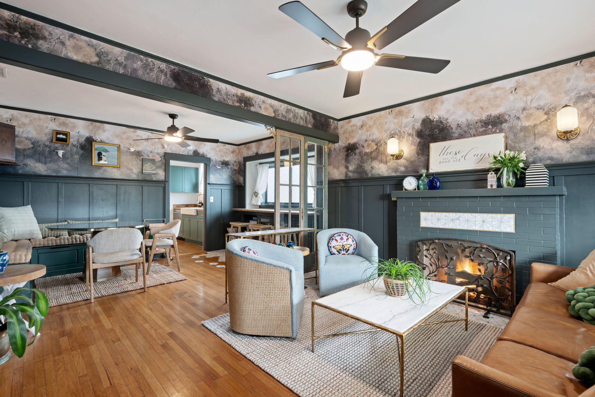 802 Olive Street Santa Barbara, CA 93101 - Photo 10 of 26 a living room with furniture and a fireplace