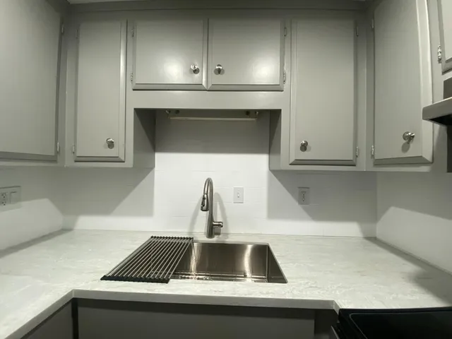 a close view of kitchen sink