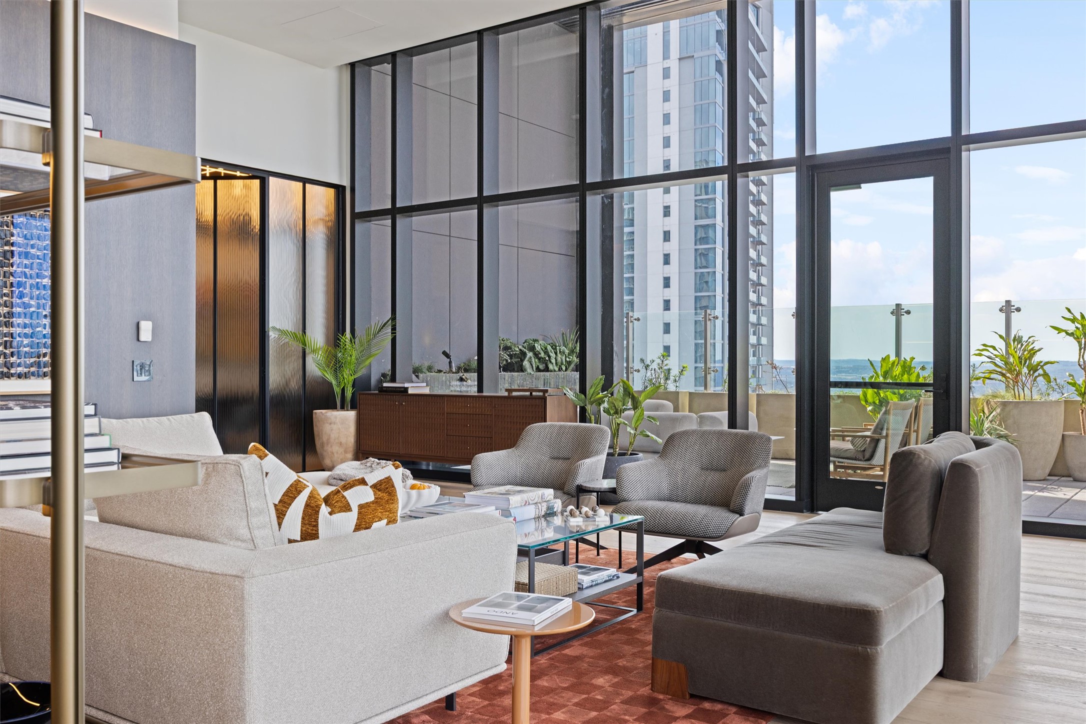 610 Davis Street, Unit 2909 Austin, TX 78701 - Photo 28 of 32 a living room with furniture and a large window