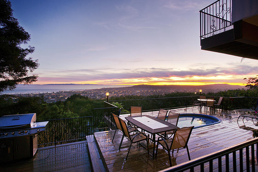 393 Las Alturas Road Santa Barbara, CA 93103 - Photo 1 of 17 a view of a chairs and table on the terrace
