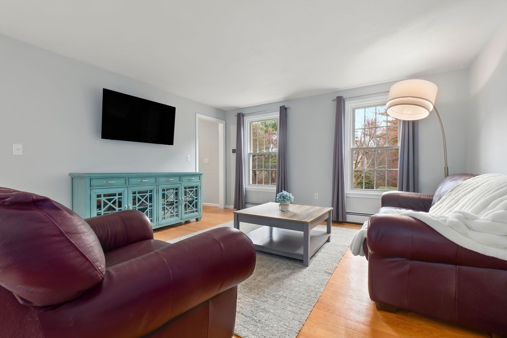 4 Brookside Court Methuen, MA 01844 - Photo 6 of 39 a living room with furniture a flat screen tv and a large window