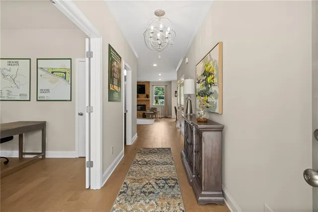 a view of a hallway view with living space