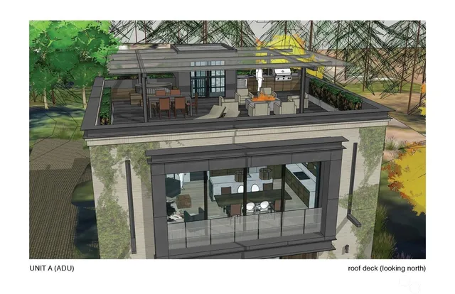 a view of swimming pool with outdoor seating