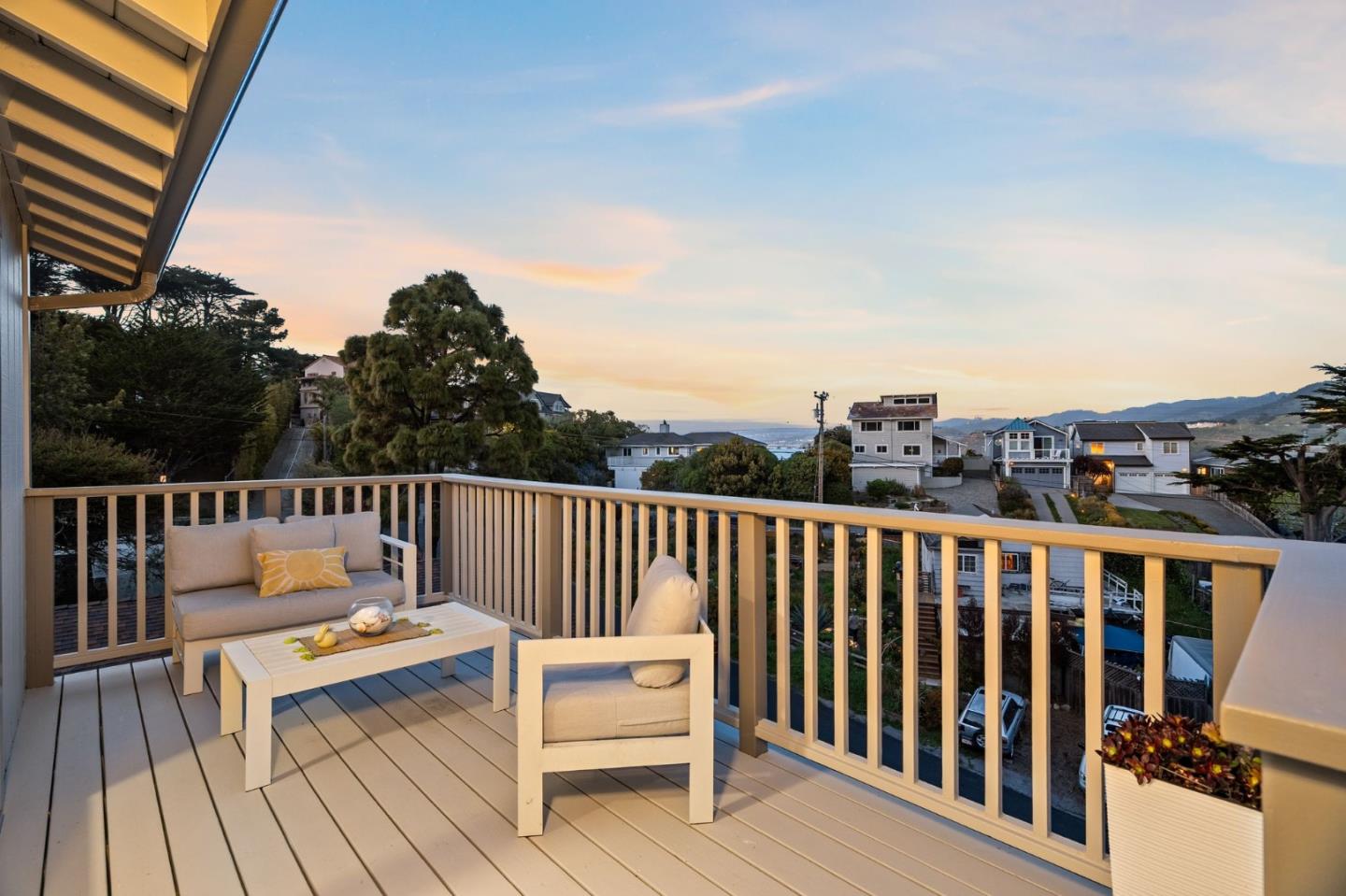 115 Stanley Avenue Pacifica, CA 94044 - Photo 48 of 61 a view of balcony with wooden floor and fence