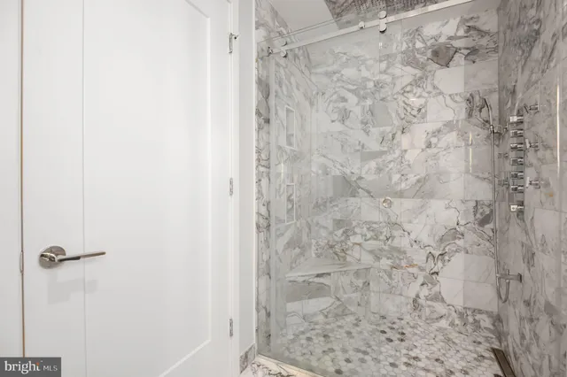 a bathroom with a shower