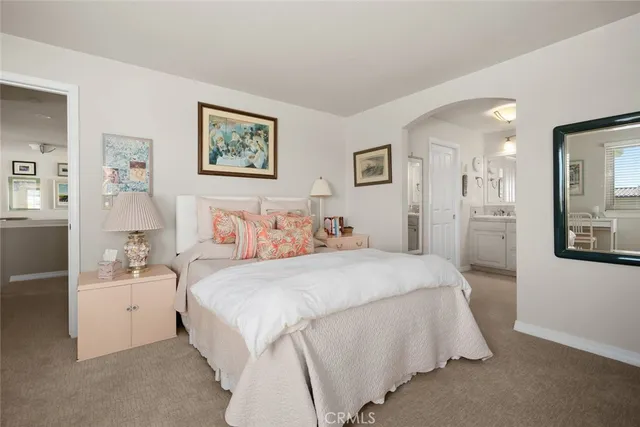 a bathroom with a shower and a mirror