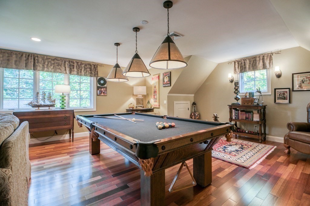 791 Ridge Road Wilbraham, MA 01095 - Photo 23 of 40 a room with furniture pool table wooden floor and windows