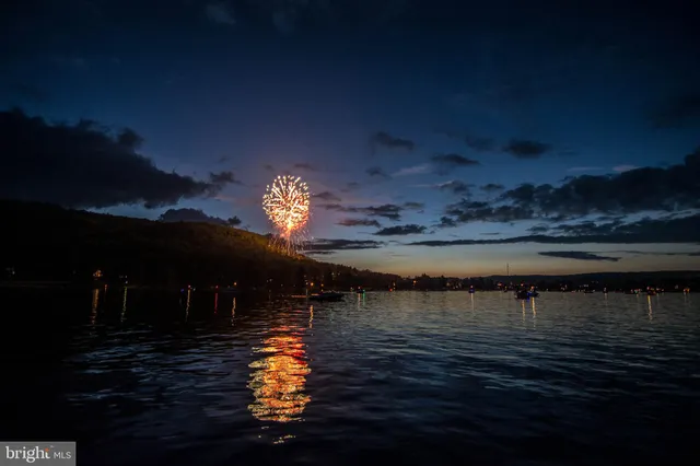 a view of a golf course with a house