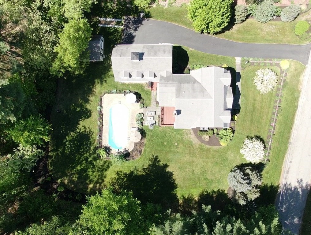 19 Marked Tree Road Sudbury, MA 01776 - Photo 40 of 42 an aerial view of residential house with outdoor space and trees all around