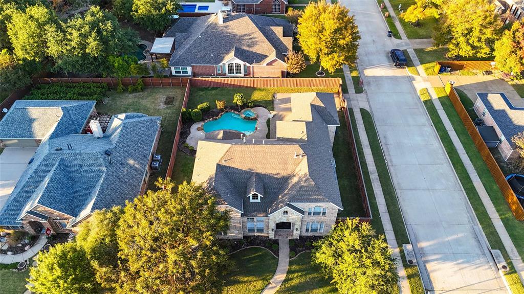 2009 Briarbrook Lane Allen, TX 75002 - Photo 38 of 40 View from above of property featuring a pool
