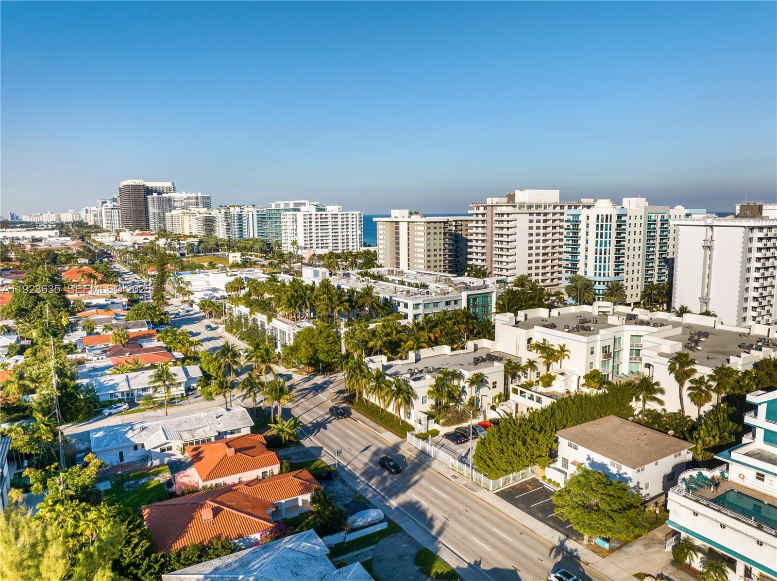 9167 Harding Avenue, Unit 9167 Surfside, FL 33154 - Photo 40 of 45 an aerial view of residential building with parking space
