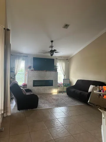 a bedroom with furniture and a bed