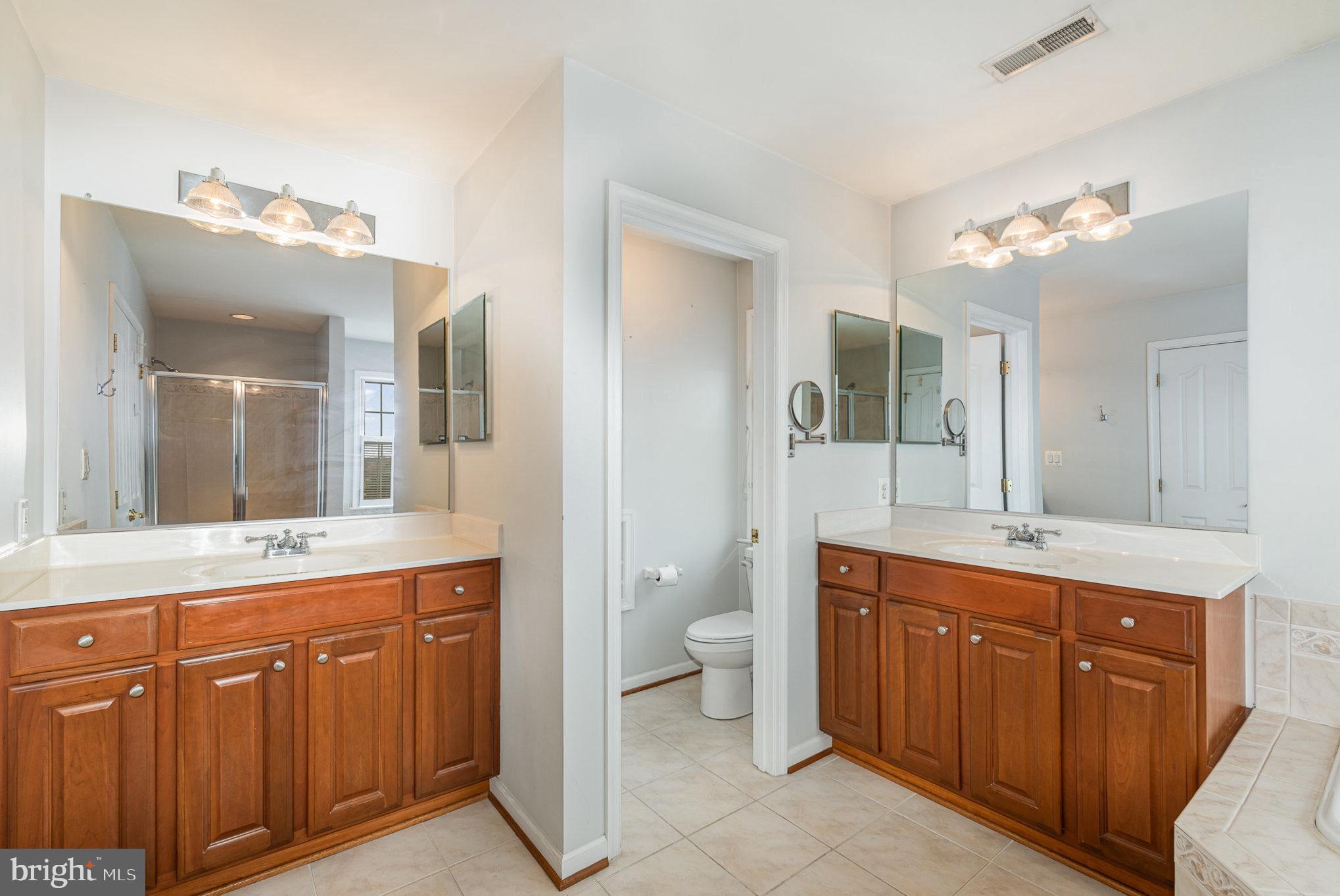 3 Ailsa Court Rising Sun, MD 21911 - Photo 35 of 48 a spacious bathroom with a granite countertop sink a toilet a mirror and shower
