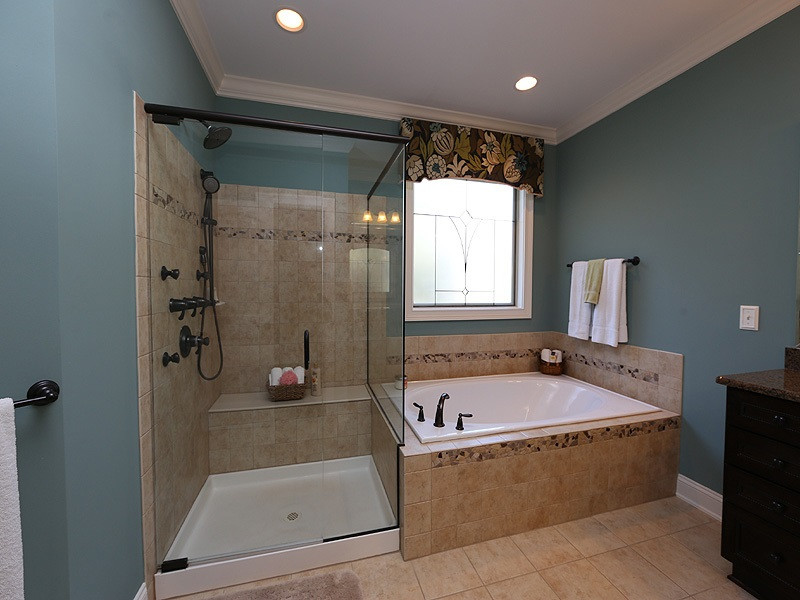 12913 Baybriar Drive Raleigh, NC 27613 - Photo 13 of 25 The spa-like master bath offers a welcome retreat. The huge walk-in shower has a bench & 2 shower heads as well as wall jets. Enjoy that or soak in the oversized tub. Master Bath