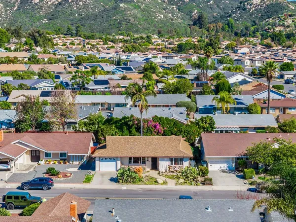 an aerial view of a houses